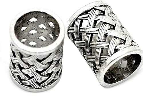 Wresetly Perles en de tube pour tresses de cheveux, barbe, dreadlocks,