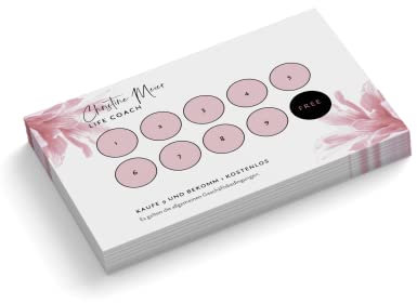 Bonuskarten personalisiert | Life Coach | 1-seitig | Querformat | Menge zur Auswahl | Treuekarten | Stempelkarten | Nagelstudio | Fußpflege | Friseur | Kosmetik | Blumen (500 Stück)