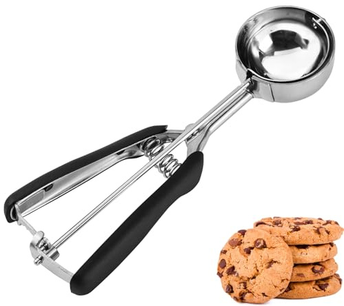 JUNADAEL J Large Cookie Scoop, 3 Tablespoon Cookie Scoop for Baking, Muffin Scoops, Comfortable Grip, Non-Slip, for Ice Cream, Cookie Dough, Mashed potatoes, Cupcake, Meatball