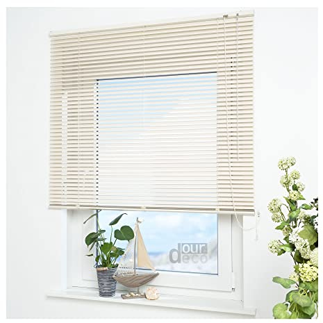 ourdeco® Aluminium-Jalousie / 100 x 160 cm Champagner (Breite x Höhe) / Montage an Wand oder Decke, Premium Alu-Jalousie