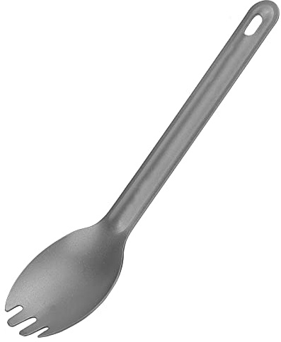 Titanium Cutlery Set, Long Handle Spork and Spoon Metal Cutlery Set Camping Fork Spoon for Outdoor Camping(Titanium Spoon and Fork)