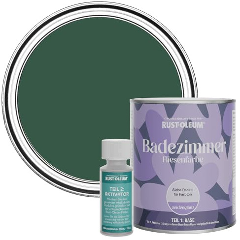 Rust-Oleum Green Water-Resistant Bathroom Tile Paint in Satin Finish - The Pinewoods 750ml