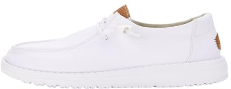 HEYDUDE – Wendy Stretch Canvas dam – slip-on platta skor – ballerinaskor, Vit, 38 EU