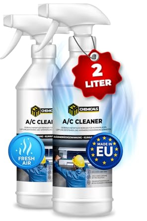MRM CHEMICALS - Klimaanlagenreiniger & A/C Cleaner Spray 2 x 1L – Für Auto, LKW, Wohnmobil & Heimklimaanlagen – Verdampfer- & Lüftungsreiniger gegen Ablagerungen & Gerüche