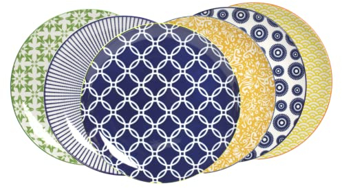 Artime - Lot de 6 Grandes Assiettes Ethnique, Assiettes Plates, Vaisselle en Porcelaine, Imprimés Colorés, Vaisselle Adapté au Micro-onde et Lave-Vaisselle, Design 2