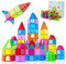 Crenova Magnetische Bausteine 40 Tile Kinderspieizeug STEM Magnetic Tiles fur Kleinkinder Magnet Tiles Vorschule Lernen Sensorische Montessori Spielzeug fur 3 4 56 7 8 Jahre alte Jungen und Madchen