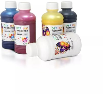 DTF Nachfüllset, 5 Farbflaschen für Tintenstrahldrucker, 250 ml