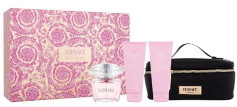 Versace Bright Crystal by Versace for Women - 4 Pc Gift Set 3oz EDT Spray, 3.4oz Body Lotion, 3.4oz Shower Gel, Beauty Case
