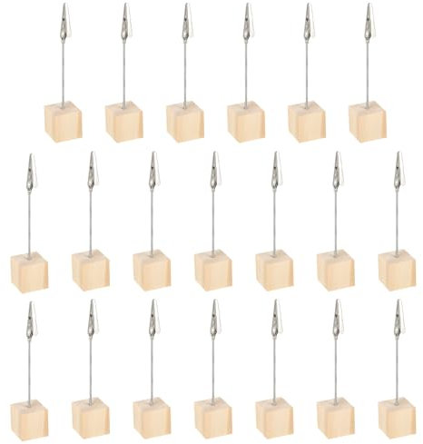 20 Stück Fotohalter mit Klammern - Memo Clip Halter Postkartenhalter Holz Tischkartenhalter mit Krokodilklammer Fotohalter Postkartenhalter geeignet für Heimdekoration Bilder Karten und Notizen