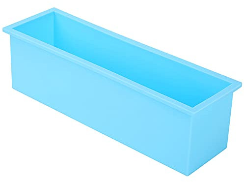 1200 ml Silikonseife Form, Rechteck Flexible Seife Herstellung Form DIY Toast Schimmelherstellung Box -Werkzeug für hausgemachtes Handwerk (Himmelblau)