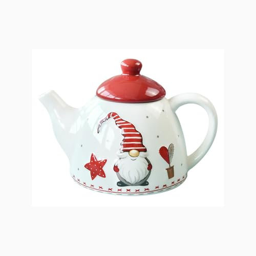 Babbo Natale Ceramica Tazza Di Caffè Stoccaggio E Piatto Decorativo Teiera Condimento Vaso Cucchiaio Titolare Sigillato Burro A Forma Albero (Teiera)
