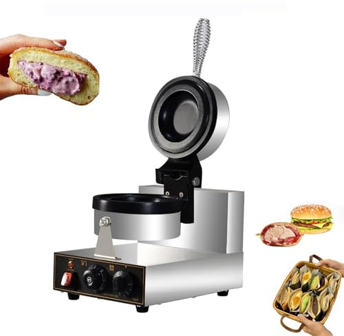 Ice Cream Burger Maker, 110v /220v Ufo Burger Maker, Ice Cream Filling Waffle Maker, Hamburger Waffle Maker Sandwich Press, Non Stick, Stainless, For Hotel Restaurant Bakery Coffee Shop,220 V