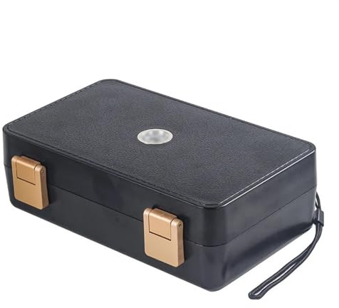 Caja de Viaje Humidificador de Puros de Madera de Cedro portátil, Caja de Cuero con Sellado de Viaje, Funda for Puros, Almacenamiento de 10 cigarros, humidificador for Sigar Humidor de Viaje(Negro)