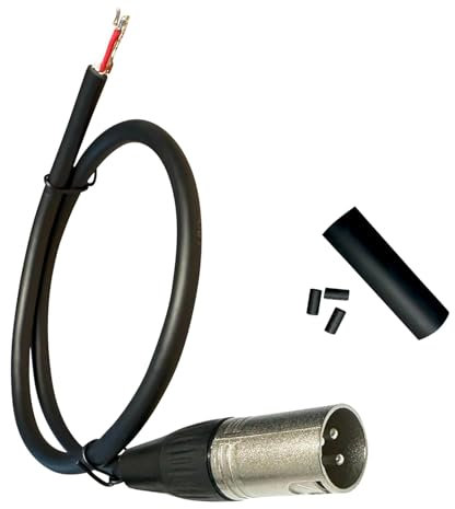 DIYTECH Premium XLR Cable Open End, Male Pigtail 3 Pin Connector, Microphone Wire, Includes Heat Shrink Tubes for Professional Audio Recording
