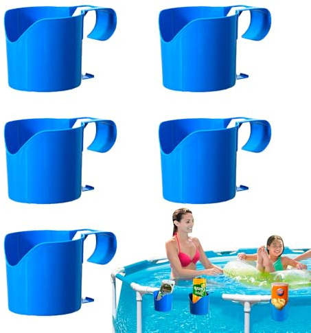 XFSRG 5 Piezas Portavasos de Piscina Desmontable Soporte para Bebidas Junto a La Piscina para Fiestas de Verano en la Piscina Playa (Azul)