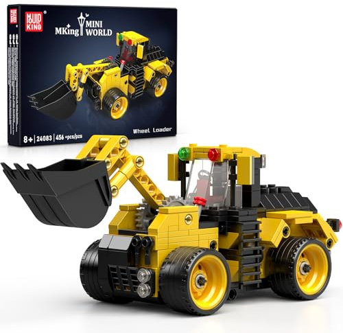 Mould King 24083 Technik Radlader Bausteine - Baufahrzeug Spielzeug mit Knicklenkung und beweglicher Schaufel - Geburtstagsgeschenk für Jungen ab 9 Jahren(456Teile)