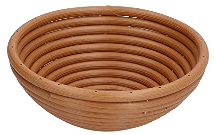 FILFEEL Cesta de Prueba de Pan, Cestas de Prueba de Pan Canasta de Canasta para Hornear de Fermentación Lavable para Panadería para el Hogar de Cocina Panadería (Ronda de color marrón amarillo 16x6cm)