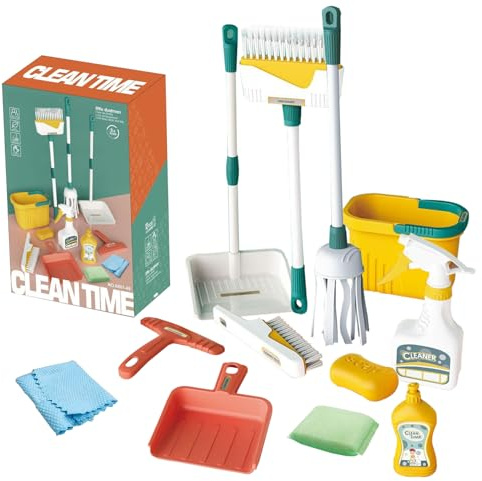 Giocattoli per la pulizia, Set di giocattoli per la pulizia dei bambini 12 pezzi/set Bambino per bambini dai 3 anni in su da gioco Fai finta di giocare Kit di forniture per Natale Comp