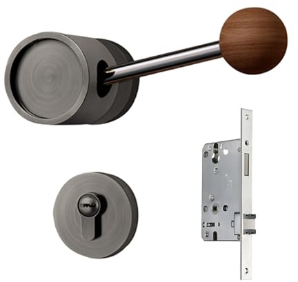 Generico Maniglie per Porte Interne con Serratura | Per Privacy Silenziosa Senza Chiave,Pomello Per Porta Interna Con Blocco - per l'Utilizzo in Camera da Bagno e in Tutti gli