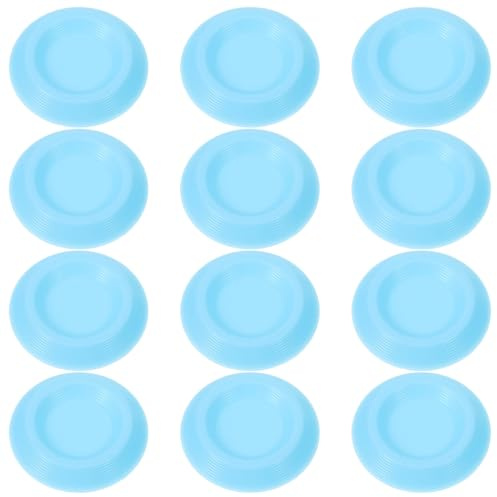 Kisangel 12 Platos Alimentadores para Insectos para Terrarios, Cuencos Pequeños Azules de Plástico Resistentes para Cucarachas Dubia, Grillos y Reptiles Pequeños, Comederos Compactos