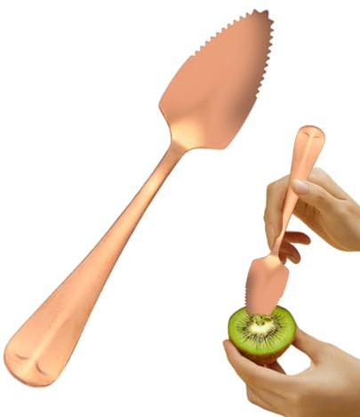 Cucchiaio seghettato per pompelmo, strumento di frutta per servire, cucchiaio in acciaio con bordo, utensile da cucina, cucchiaio per pompelmo con design resistente, per mangiare insalata