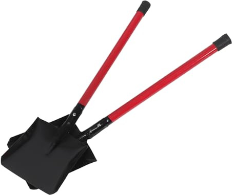 GALPADA Pelle à Poussière en Métal Noir Manche Long pour Nettoyage de Cheminée et Charbon, Lot de 2 Pièces, Outil Robuste Polyvalent pour Cendres et Terre