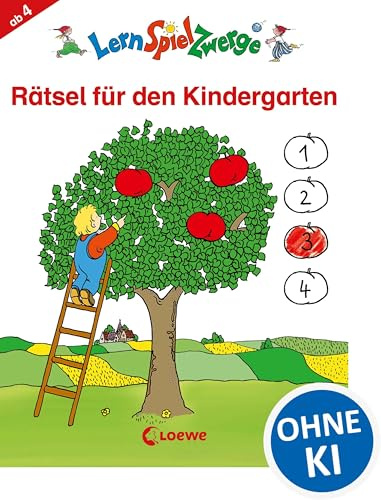 LernSpielZwerge - Rätsel für den Kindergarten: Rätselblock zur Beschäftigung von Kindern 4 ab Jahre (LernSpielZwerge - Mal- und Rätselblocks)