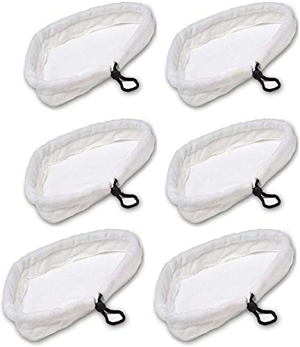MEETOZ 6pcs Home Clean Steam Mop reusable Replacement MicroFiber Cleaning Pads Washable Cloths for H2O H20
