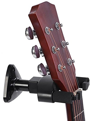 Dilwe Gitarren Wandhalterung, Hartmetall & Kunststoff, Gitarrenhalter, Gitarrenaufhänger Gitarrenhaken Wandhalter für Gitarren/Bass/Ukulele/elektrische Akustikgitarre, Schwarz, Spielzubehör
