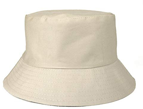 Deolven Fischerhüte,Fischer Hut Baumwolle & Polyester Becken Kappe Fischerhut Bucket Hat Sonnenhut Fishermütze für Kinder Junge Mädchen Unisex Camping Wandern Angeln Jagd 52-54CM Beige