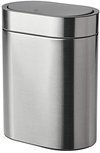 IKEA BROGRUND Touch Top Mülleimer 21x14x27cm Edelstahl