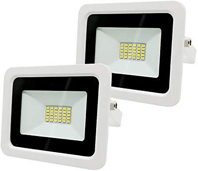 WCT 2 Pack Proiettore LED 30W Bianco Caldo (3000K) Proiettore IP68 Impermeabile Riflettore A Parete Esterno Illuminazione Proiettore Quadrato Giardino Luce di Sicurezza Esterna