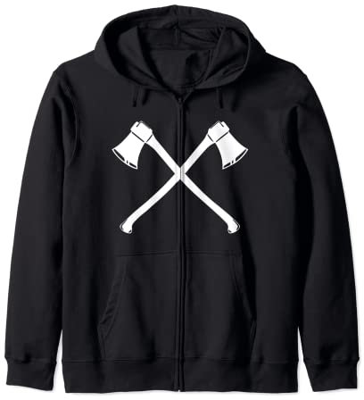 Axe Throwing Crossed Axe Sledgehammer Zip Hoodie