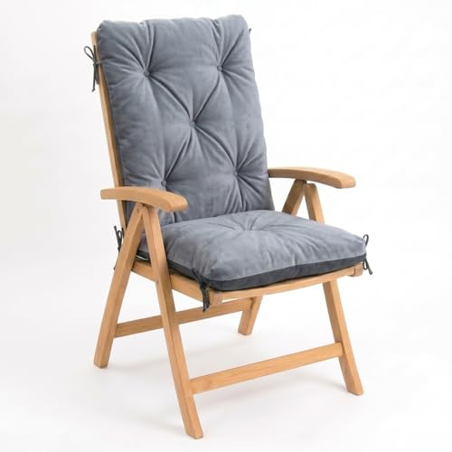 4L Textil trädgårdsstolsdyna för fåtölj Dynor för utomhusstolar(50x70x50 cm, Mörkgrå)