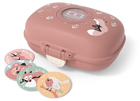 monbento - Kinder Snackbox MB Gram Fox - Fuchs - Jungen und Mädchen - Ideal für Mittagessen oder Snacks in der Schule/Park - BPA Frei - Lebensmittelecht - Rosa Zimt