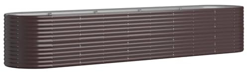 vidaXL Lit surélevé de Jardin Acier galvanisé Marron