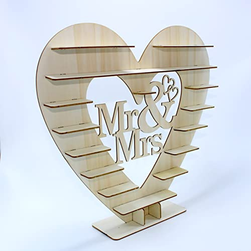Skybook Herz Display Ständer, Schokoladenständer, Herz Aus Holz Geformt Süßigkeiten Snacks Dessert-ausstellungsstand, für Parties, Hochzeiten, Candy Bar (1#)
