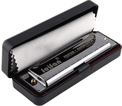 OriGlam MIA_80R Blues Harmonica Harp Mouth Organ, 10 Holes C Key Harmonica for Children Adults Students Beginner Friends