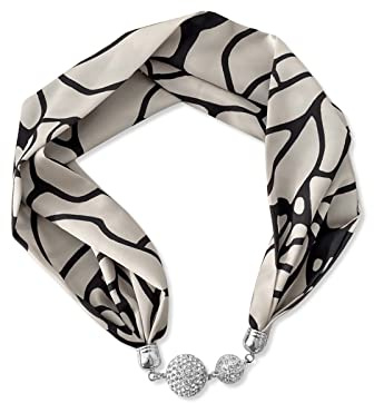LumiSyne Donna Moda Sciarpa Di Seta Collana Facile Fibbia Magnetica Con Strass Bling Piccolo Stretta Fazzoletto Decorativo Collana Choker Foulard Fascia Per Capelli Copricapo Sciarpa Con Ciondolo