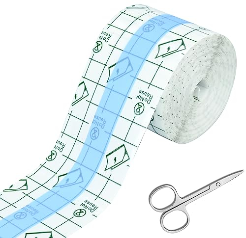 Wasserdicht Transparent Bandage, 5cm x 10m Duschpflaster Wasserfest mit Schere, Tattoo Aftercare Wasserdichtes Bandage für Duschen, Sport, Schwimmen und Tattoo Hautschutzauflage