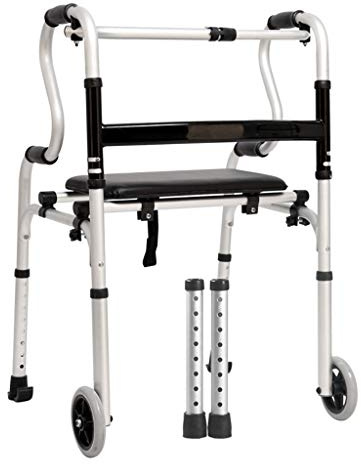 Gehhilfen mit Rädern und Sitz, Leichter medizinischer Aluminium-Gehhilfe-Ergonomiegriff, Tragkraft: 180 kg
