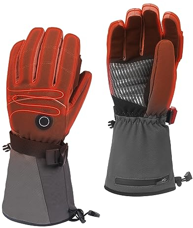 PROSmart Beheizbare Handschuhe für Herren Damen: Elektrisch Wasserdicht Fahrrad Motorrad Handwärmer mit Akku für Outdoor Winter Skifahren Wandern（M