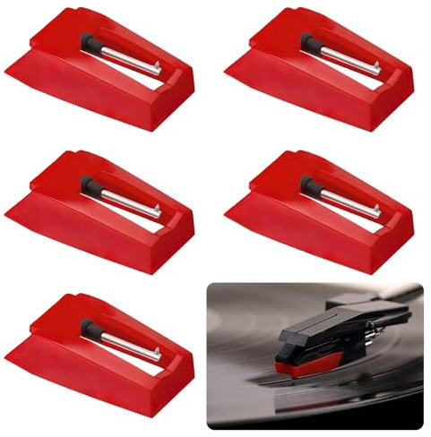 5PCS Record Player Needle, Stylus for Record Player Turntable Replacement Needle Diamond Long-Lasting Record Player Needle Replacement for Vinyl Record Player LP Phonograph, Victrola, ION, Crosley