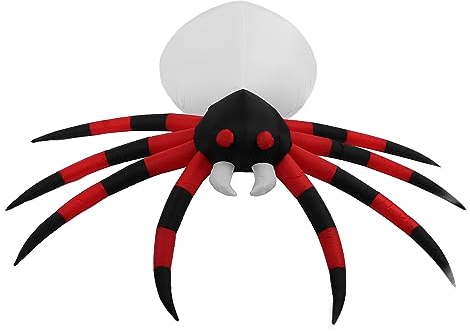 Halloween-Dekoration, 7,9 Fuß Große Spinne, Aufblasbare Außendekoration mit LED-Licht, Große Spinnen-Requisite, Halloween-Dekoration für den Hof, 100–240 V (EU-Stecker)