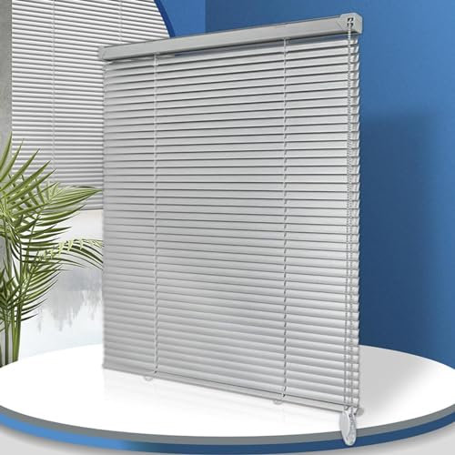 NIANXINN Aluminium Jalousie Für Fenster,25mm Alu-Lamellen,Horizontale Jalousien,Fensterjalousien,Lichtdurchlässig Bis Blickdicht,Für Schlafzimmer,Büro,Anpassbar,Breite x Höhe (50cm x 130cm)