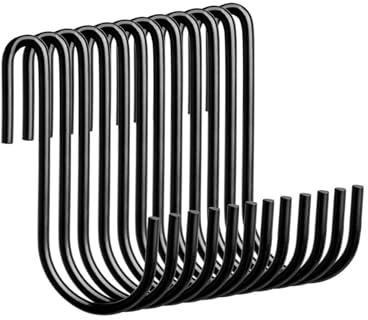 LIANRISES 20 Pièces Crochet S 6.3cm Crochet En S Metal Crochet Suspension Crochet Noir Crochet Metal Utilisé Pour La Cuisine Salle De Bains Jardin