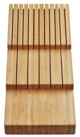 ORGA-BOX Range-couteaux en bambou pour porte-couverts à partir d'une largeur d'armoire de 600 mm Bloc à couteaux