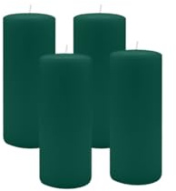 4er Set Adventskranzkerzen Dunkelgrün Ø 40 x 200 mm