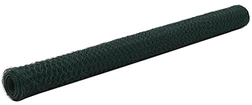 ShGaxin Hühnerstallzaun, Stahl, PVC-Beschichtung, Grün, 25 x 1,5 m, Gartenzaun, Metallgitter, Metallgitter, Weißdorndraht - 143270