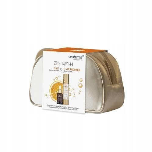 Sesderma C-VIT Weihnachtsset - Radience Creme 50 ml + Serum 30 ml, Vitamin C Anti-Aging Set, Feuchtigkeit & Glow, Für strahlende Haut, Ideal für alle Hauttypen